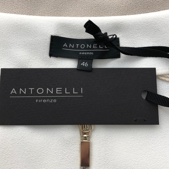 Antonelli Firenze Cream Tan Zip Front Shift Dress - Picture 5 of 9